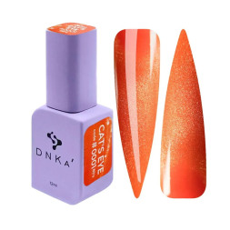 Гель-лак DNKa Polish Gel Cat Eye 80s 0001 морквяний з шимером 12 мл