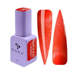 Гель-лак DNKa Polish Gel Cat Eye 80s 0002 коралово-персиковий з шимером 12 мл