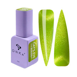 Гель-лак DNKa Polish Gel Cat Eye 80s 0006 салатовий лайм з шимером 12 мл