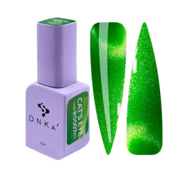 Гель-лак DNKa Polish Gel Cat Eye 80s 0007 салатово-зелений з шимером 12 мл