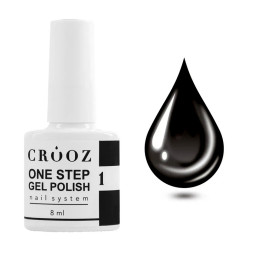 Гель-лак однофазный Crooz One Step 01 черный горький шоколад 8 мл