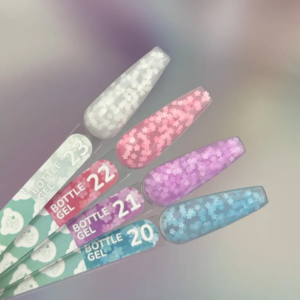 Рідкий гель You Are Cute Bottle Gel 23 для зміцнення та моделювання з декором 5 мл