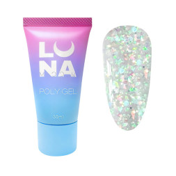Полигель Luna Poly Gel 09 с блестками 30 мл