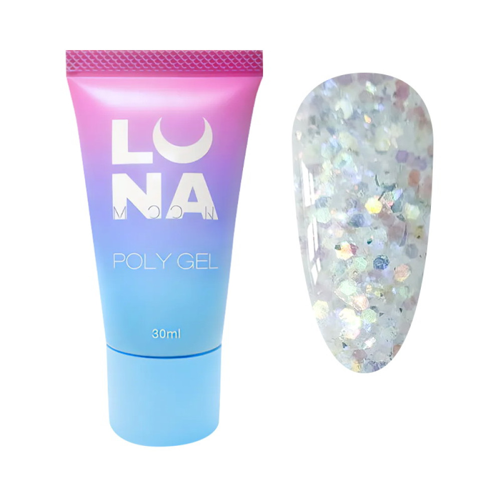 Полигель Luna Poly Gel 10 с блестками 30 мл