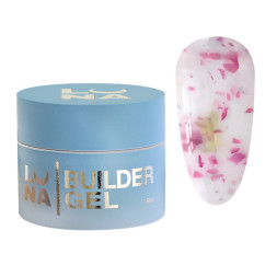 Гель для наращивания Luna Flower Gel 01 с сухоцветами 15 мл