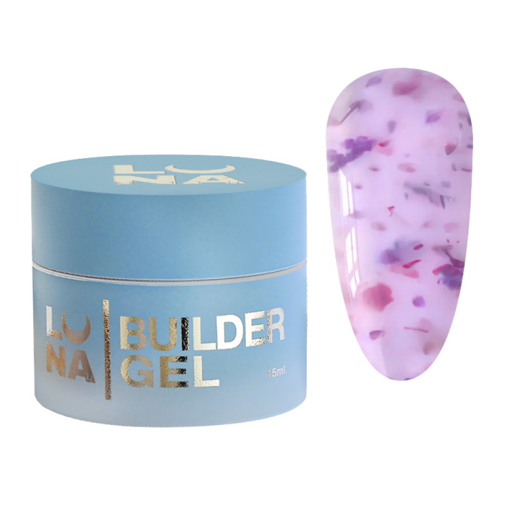 Гель для нарощування Luna Flower Gel 02 з сухоцвітом 15 мл