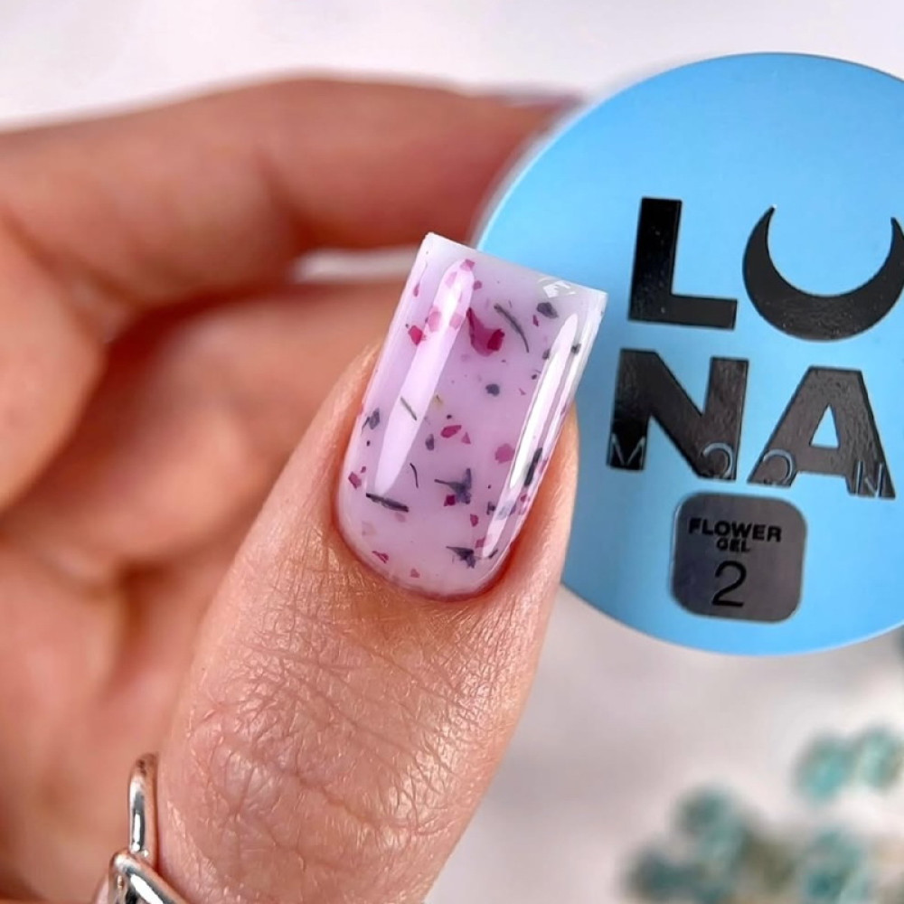 Гель для нарощування Luna Flower Gel 02 з сухоцвітом 15 мл