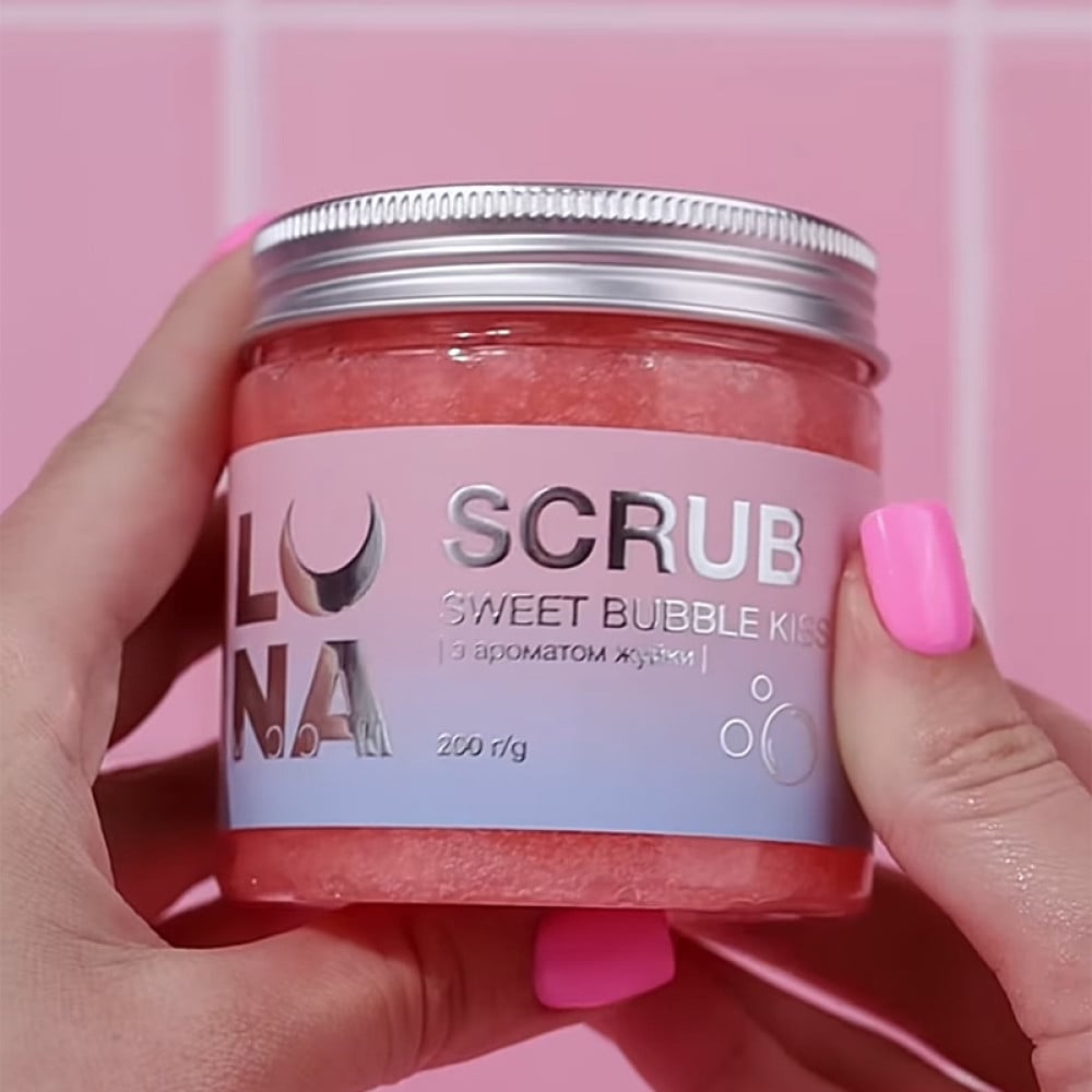 Скраб для рук та ніг Luna Scrub Sweet Bubble Kiss з ароматом жуйки 200 г Скраб для рук та ніг Luna Scrub Sweet Bubble Kiss з ароматом жуйки 200 г