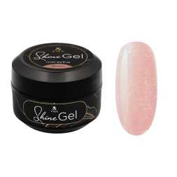 Рідкий гель F.O.X Shine Gel Peach для зміцнення нігтів з дрібним шимером 15 мл