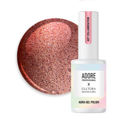 Гель-лак Adore Professional Cats Eye Aura A-01 Raw хамелеон с эффектом втирки вишневый 8 мл