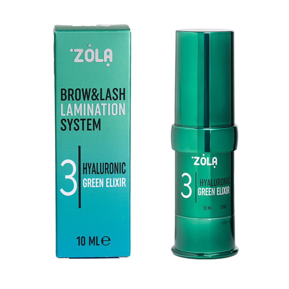 Состав для ламинирования бровей и ресниц ZOLA Color Lab 03 Hyaluronic Green Elixir 10 мл