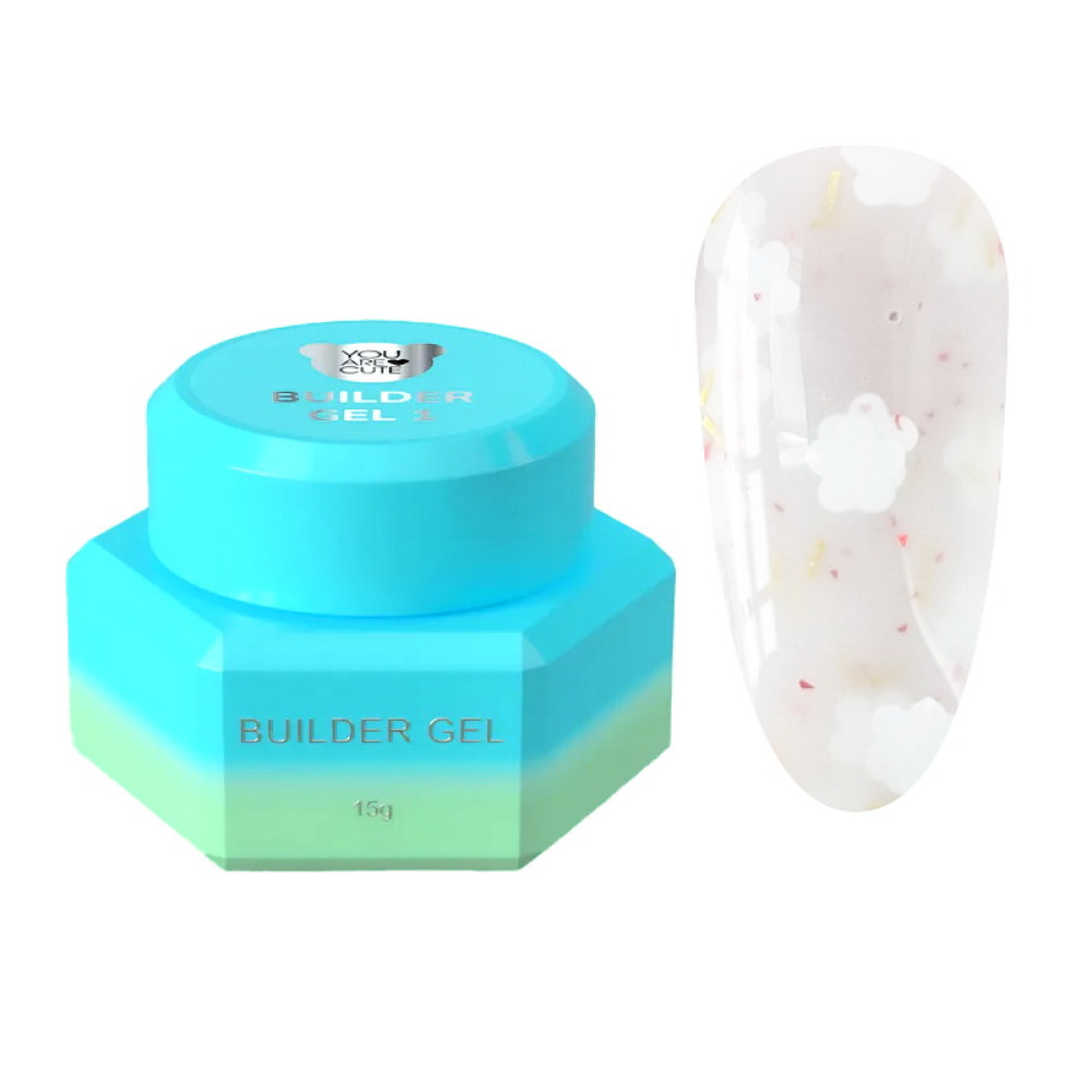 Гель для наращивания You Are Cute Builder Gel 20 с декором молочный 15 мл