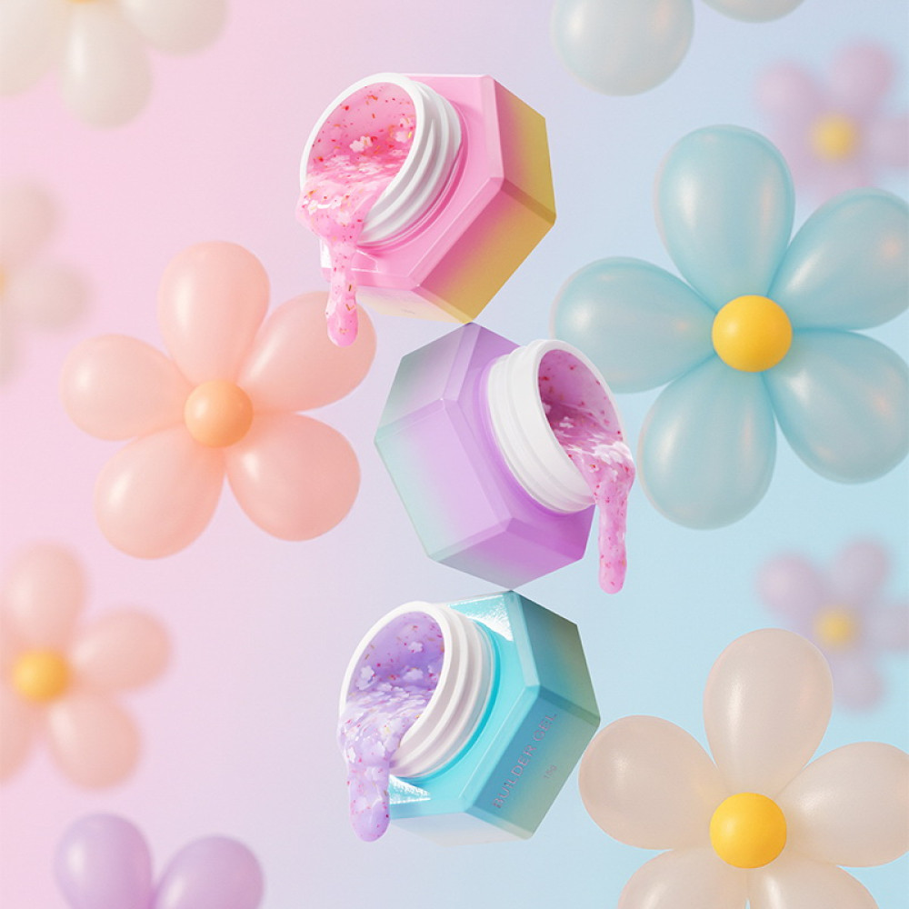 Гель для наращивания You Are Cute Builder Gel 22 с декором розовый 15 мл