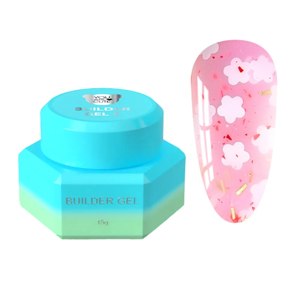 Гель для наращивания You Are Cute Builder Gel 22 с декором розовый 15 мл