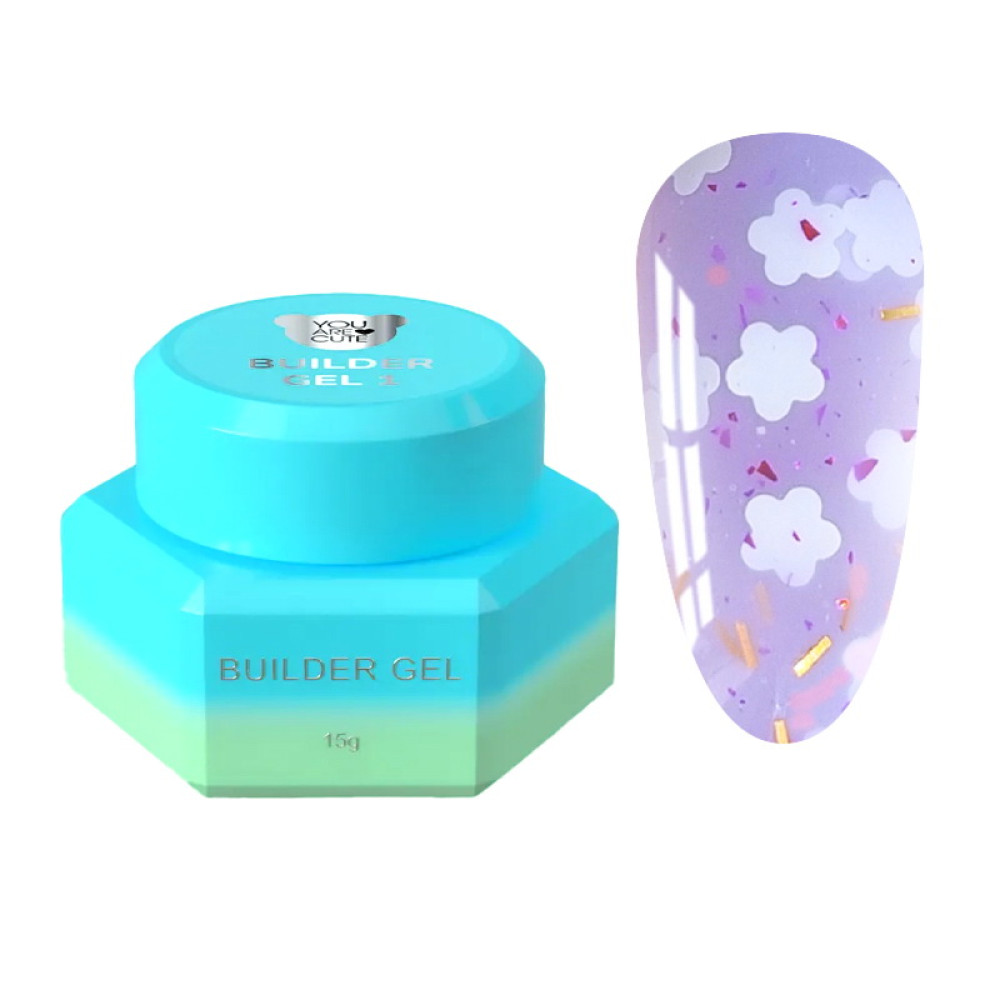 Гель для наращивания You Are Cute Builder Gel 24 с декором сиреневый 15 мл