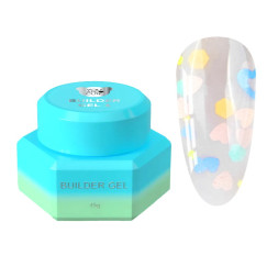 Гель для наращивания You Are Cute Builder Gel 25 с декором полупрозрачный дымчатый 15 мл