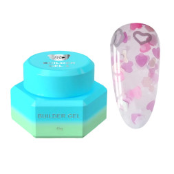 Гель для наращивания You Are Cute Builder Gel 27 с декором полупрозрачный молочный 15 мл