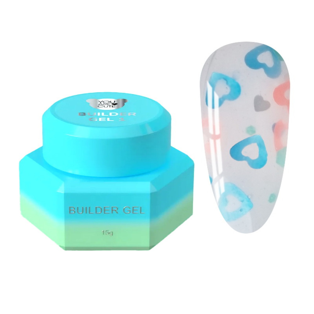 Гель для наращивания You Are Cute Builder Gel 28 с декором полупрозрачный молочный кисель 15 мл