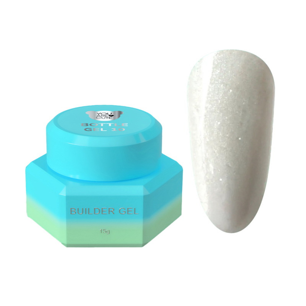 Рідкий гель You Are Cute Bottle Gel 10 для зміцнення та моделювання молочний з шимером 15 мл