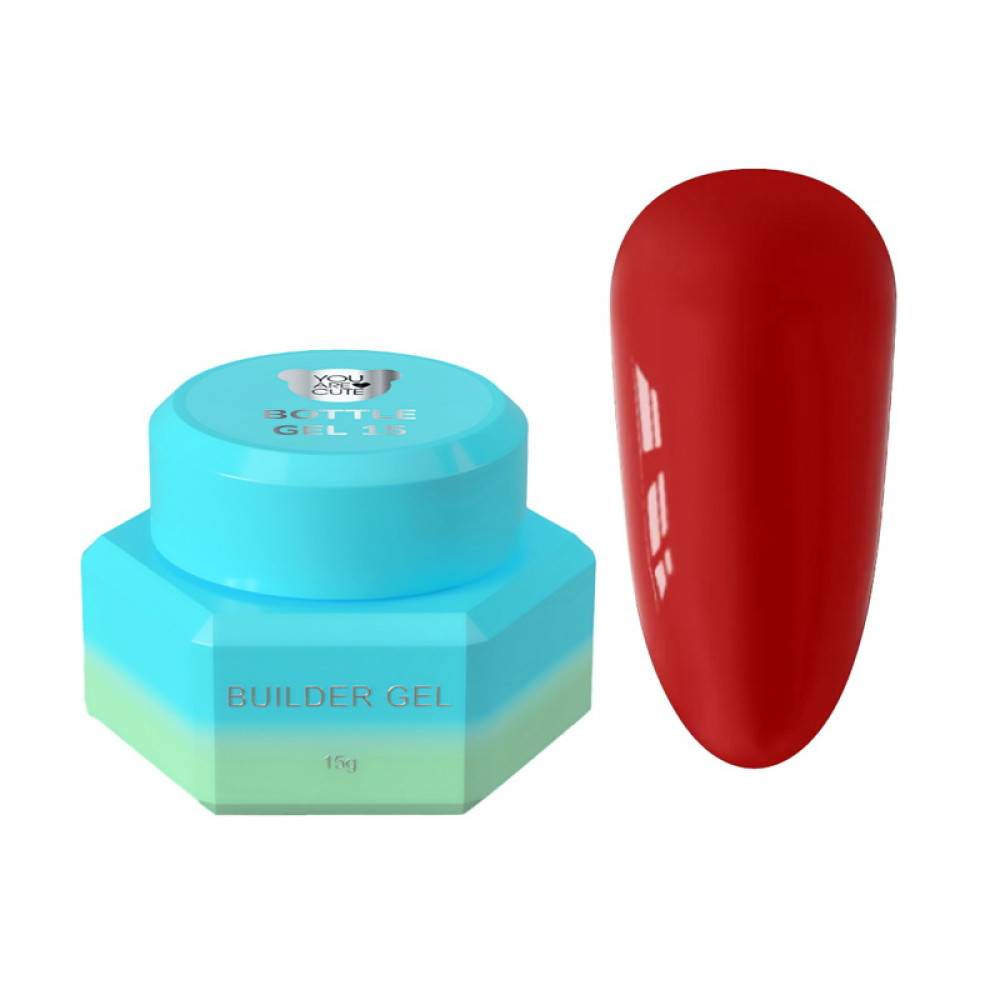 Рідкий гель You Are Cute Bottle Gel 15 для зміцнення та моделювання червоний 15 мл