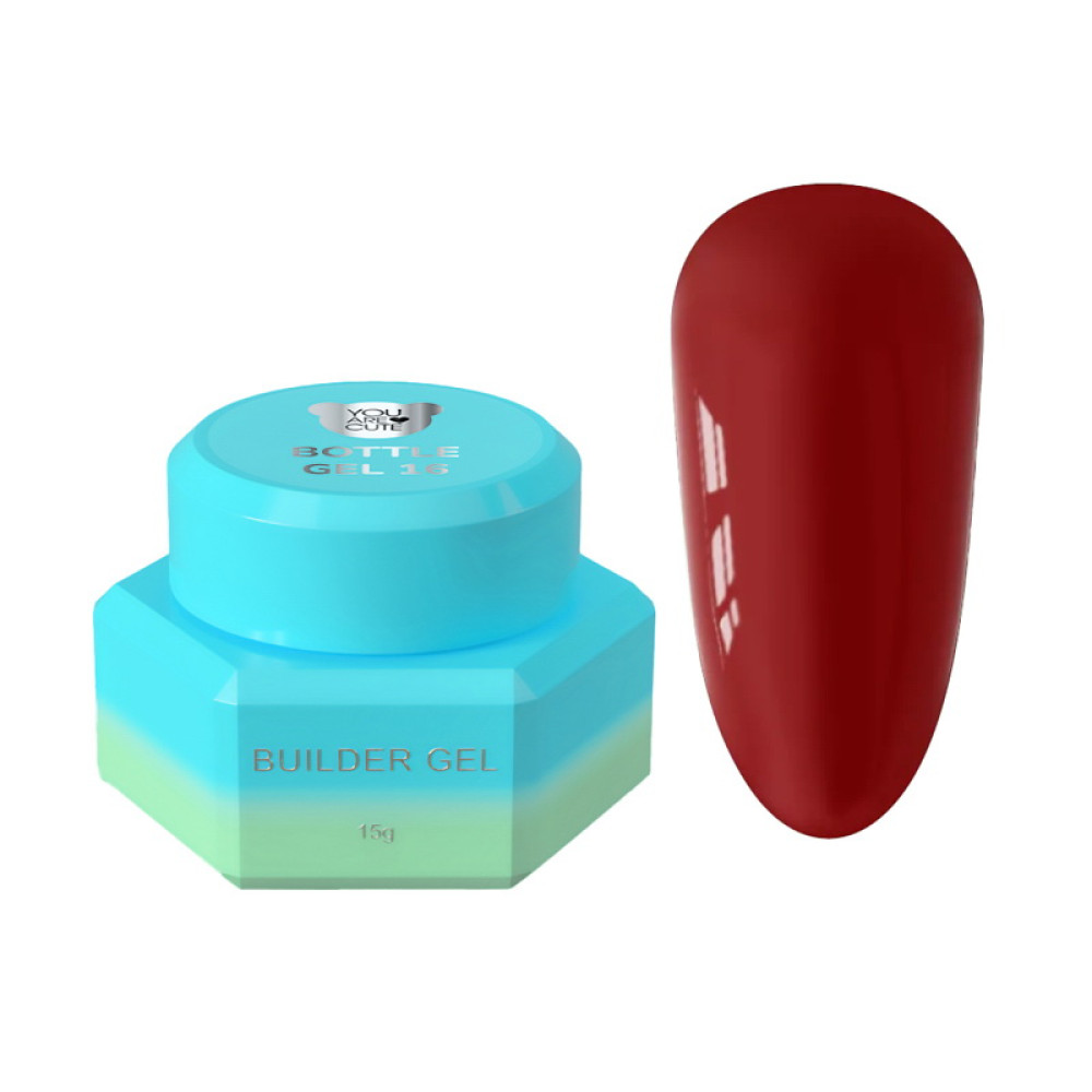 Рідкий гель You Are Cute Bottle Gel 16 для зміцнення та моделювання малиновий 15 мл