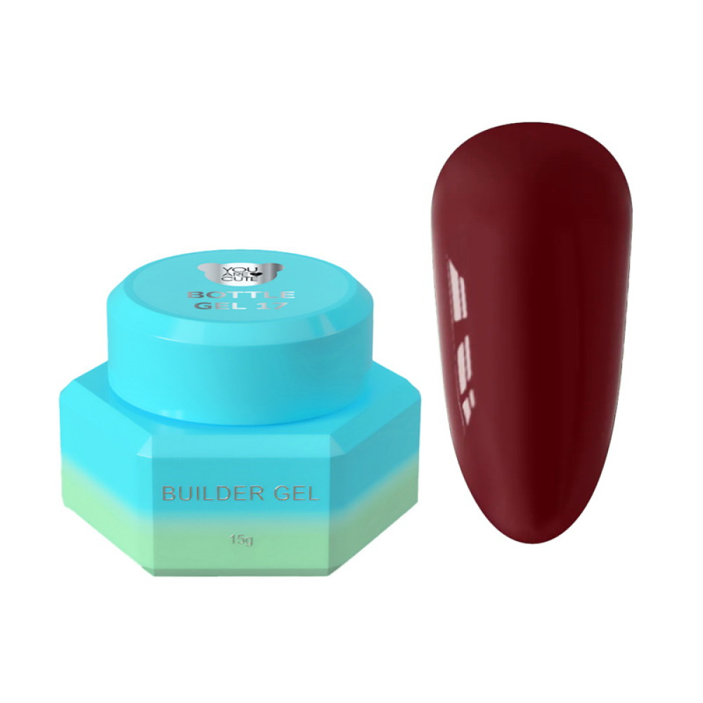 Рідкий гель You Are Cute Bottle Gel 17 для зміцнення та моделювання фуксія 15 мл