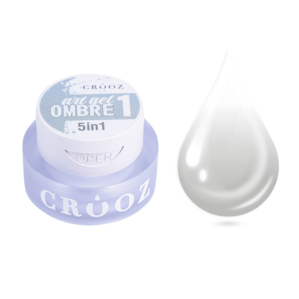 Гель-фарба Crooz Art Gel Ombre 5 в 1 01 без липкого шару молочно-білий 3 мл
