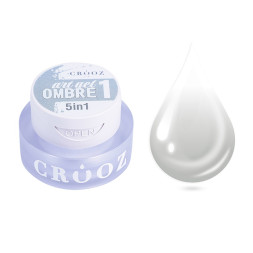 Гель-краска Crooz Art Gel Ombre 5 в 1 01 без липкого слоя молочно-белый 3 мл