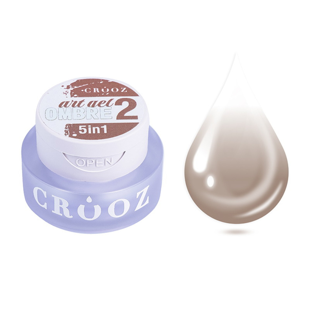 Гель-фарба Crooz Art Gel Ombre 5 в 1 02 без липкого шару бежево-молочний 3 мл