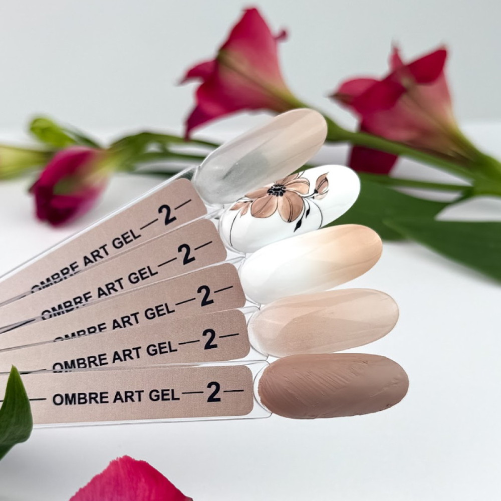Гель-фарба Crooz Art Gel Ombre 5 в 1 02 без липкого шару бежево-молочний 3 мл