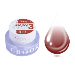 Гель-краска Crooz Art Gel Ombre 5 в 1 03 без липкого слоя красный винный 3 мл