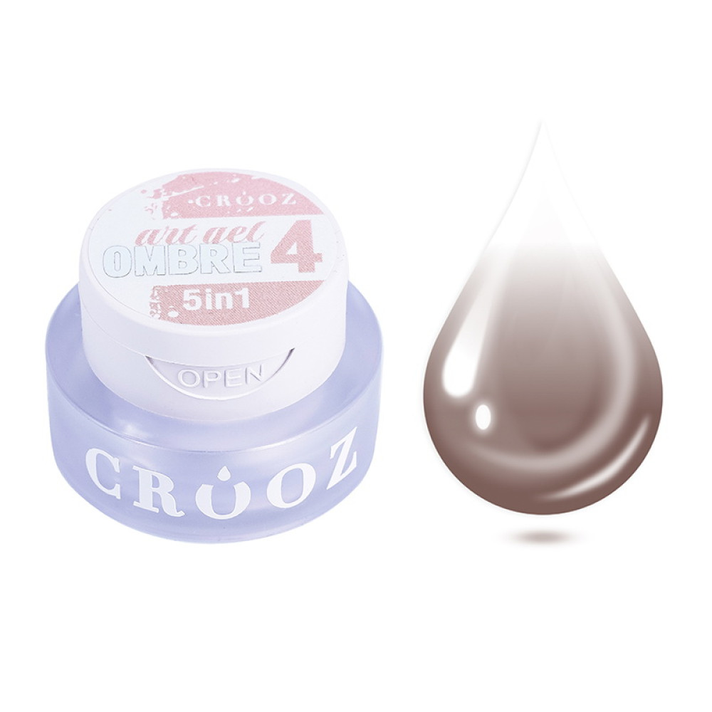 Гель-фарба Crooz Art Gel Ombre 5 в 1 04 без липкого шару капучино-нюд 3 мл
