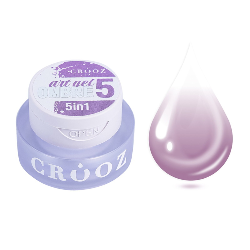Гель-фарба Crooz Art Gel Ombre 5 в 1 05 без липкого шару світлий рожево-ліловий 3 мл