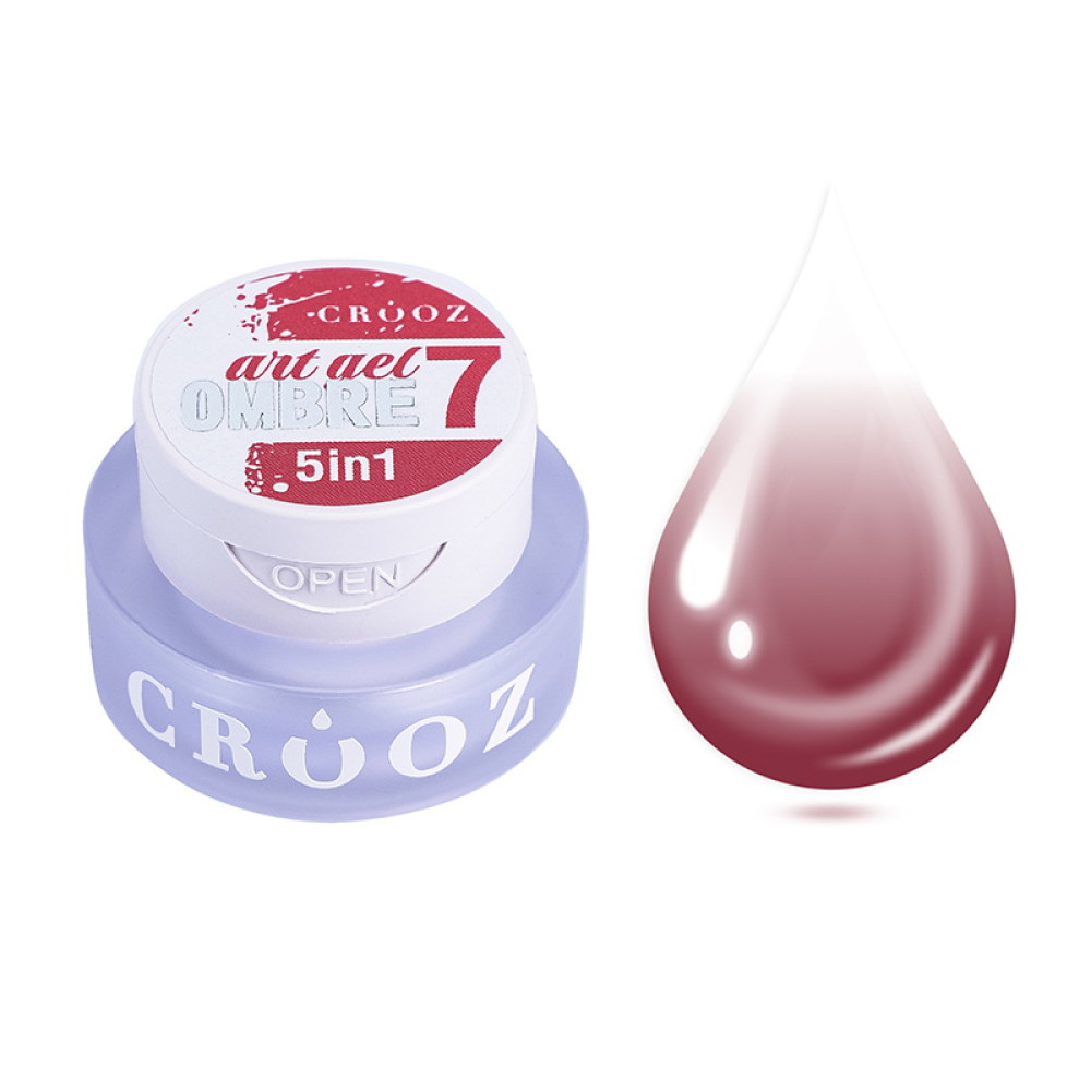 Гель-фарба Crooz Art Gel Ombre 5 в 1 07 без липкого шару малиново-рожевий 3 мл