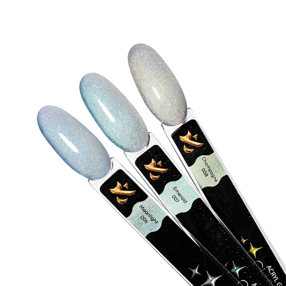 Акрил-гель F.O.X Aсryl Gel Charm 008 Champagne шампанское с легким светоотражающим эффектом и шиммером 20 мл