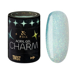 Акрил-гель F.O.X Aсryl Gel Charm 007 Emerald изумруд с легким светоотражающим эффектом и шиммером 20 мл