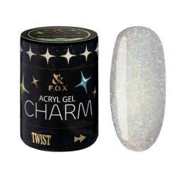 Акрил-гель F.O.X Aсryl Gel Charm 008 Champagne шампанское с легким светоотражающим эффектом и шиммером 20 мл