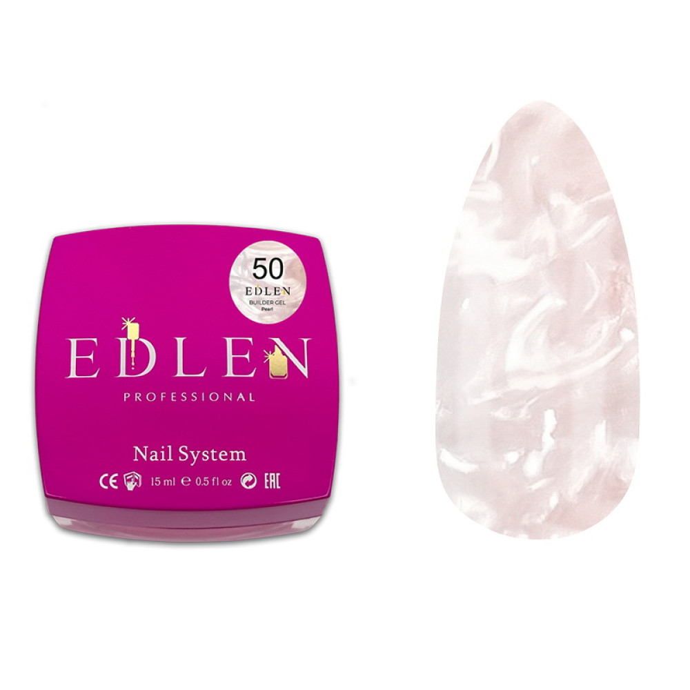 Гель будівельний Edlen Professional Builder Gel Pearl 50 з перламутровим ефектом 15 мл