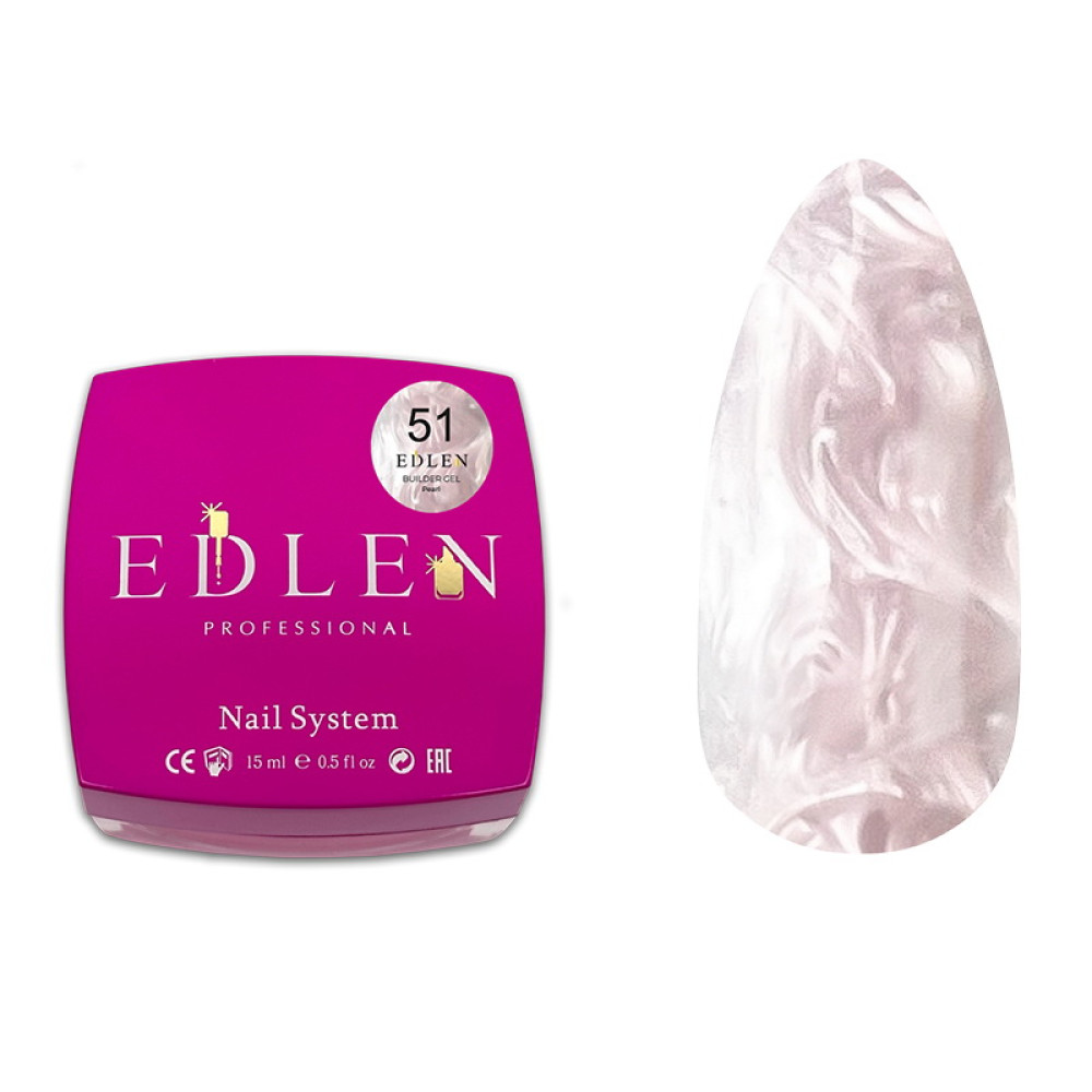 Гель будівельний Edlen Professional Builder Gel Pearl 51 з перламутровим ефектом 15 мл
