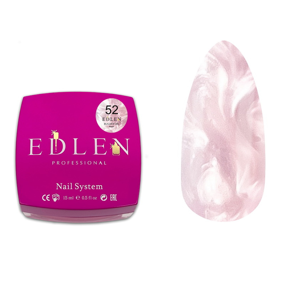 Гель будівельний Edlen Professional Builder Gel Pearl 52 з перламутровим ефектом 15 мл