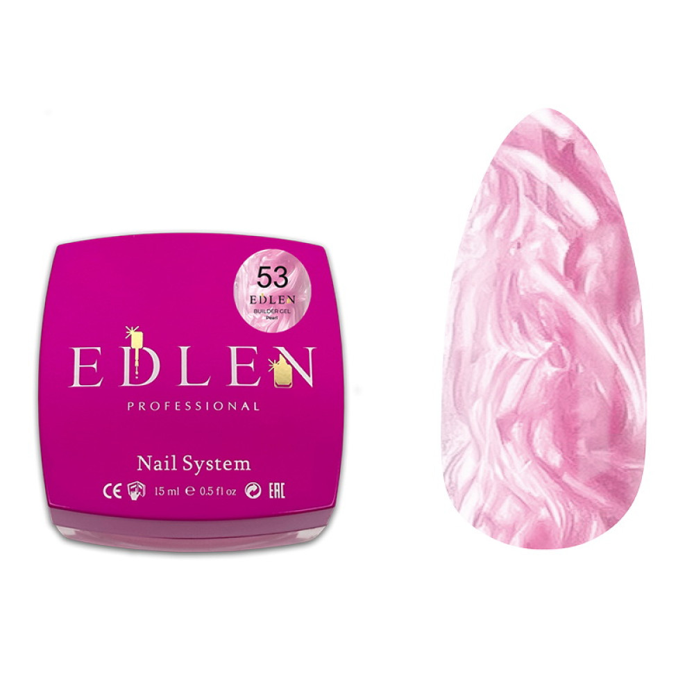 Гель будівельний Edlen Professional Builder Gel Pearl 53 з перламутровим ефектом 15 мл