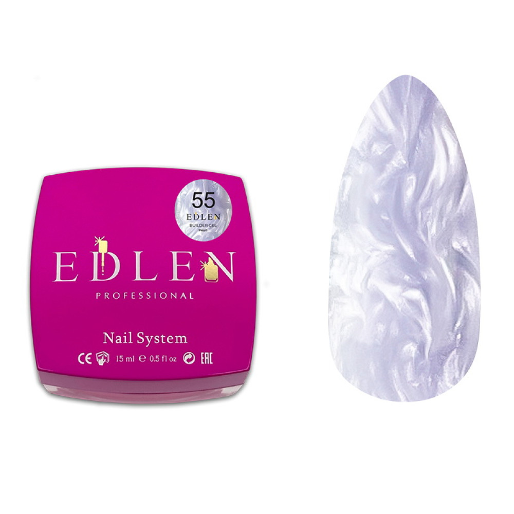 Гель будівельний Edlen Professional Builder Gel Pearl 55 з перламутровим ефектом 15 мл