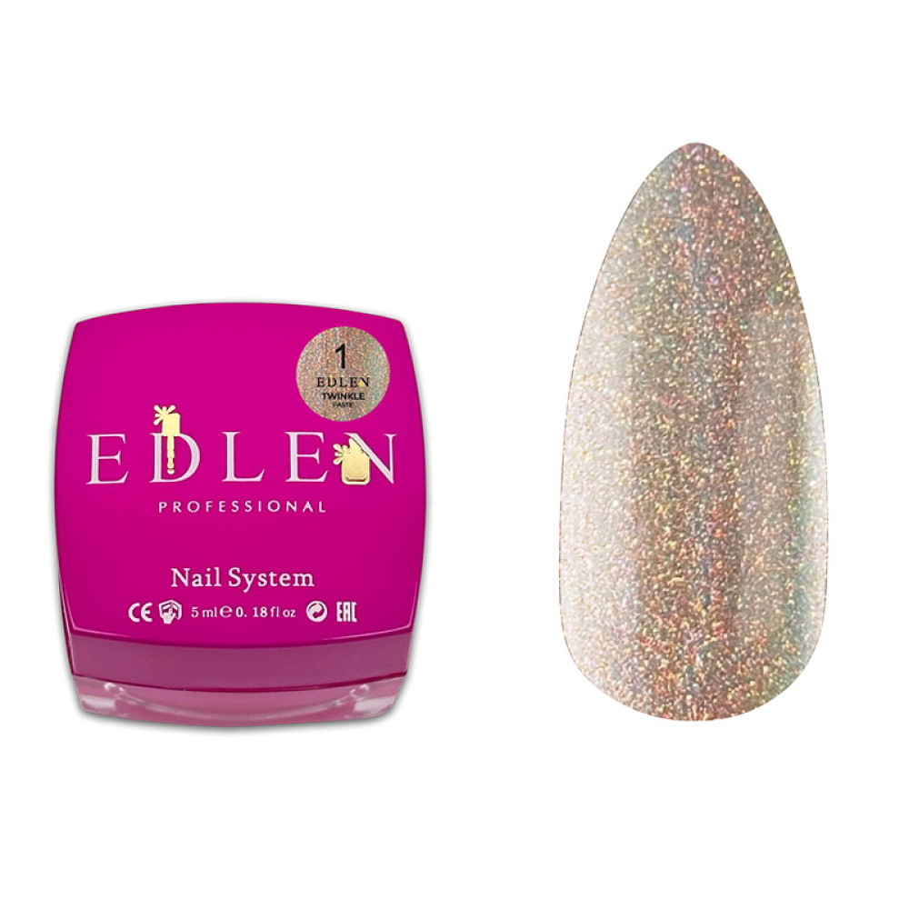 Паста для дизайну Edlen Professional Twinkle Paste 01 без липкого шару з ефектом втирання 5 мл