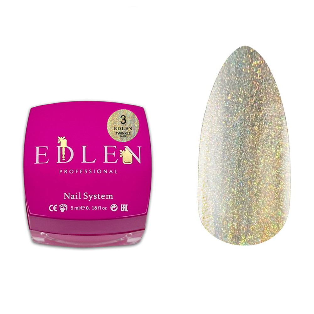 Паста для дизайну Edlen Professional Twinkle Paste 03 без липкого шару з ефектом втирання 5 мл