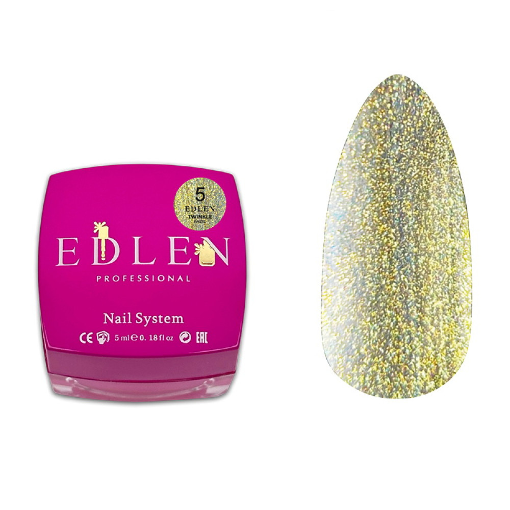 Паста для дизайну Edlen Professional Twinkle Paste 05 без липкого шару з ефектом втирання 5 мл