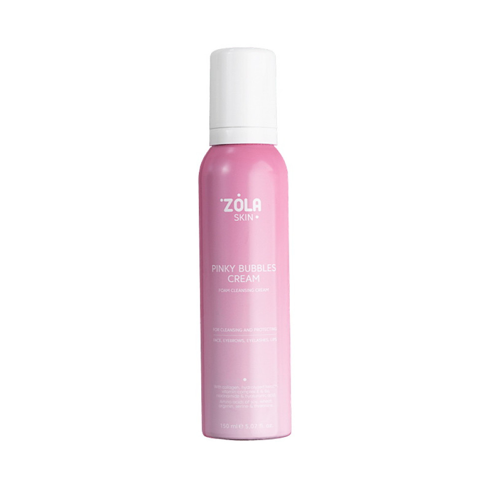 Крем-пінка для вмивання ZOLA Pinky Bubbles Cream з ніацинамідом та вітамінами E та B6 150 мл