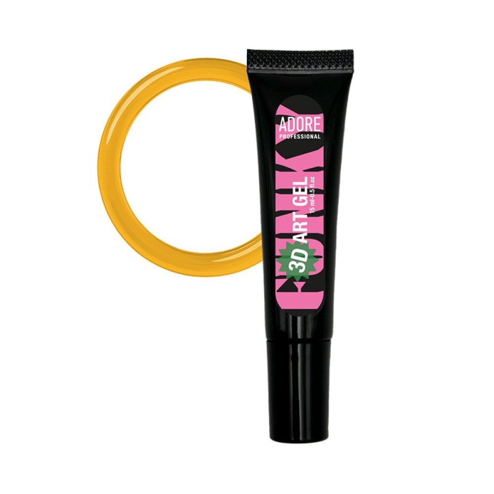 Гель для дизайну Adore Professional Funky Art 3D Gel 13 Honey Glass без липкого шару медовий вітраж 15 мл