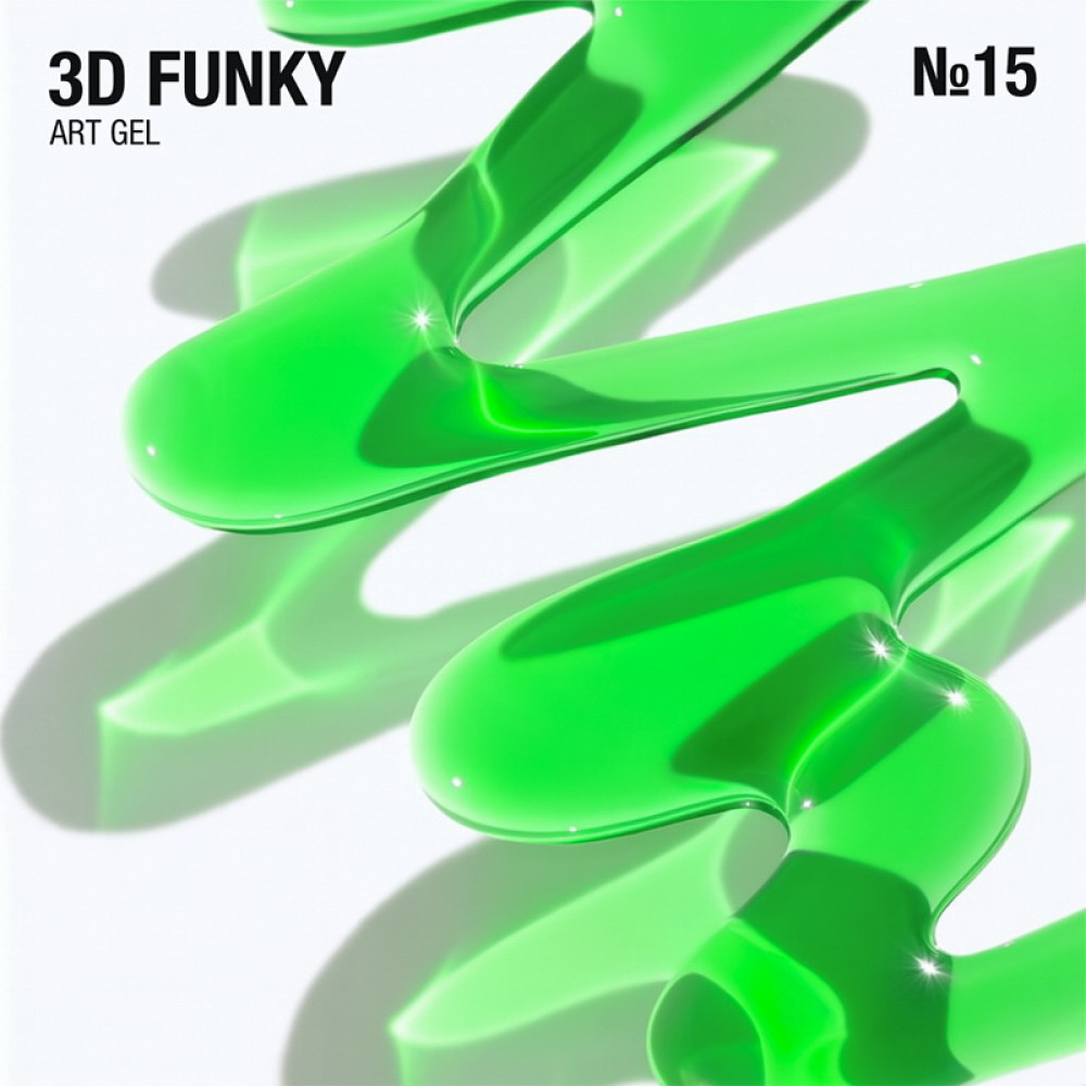 Гель для дизайну Adore Professional Funky Art 3D Gel 15 Lime Glass без липкого шару лаймовий вітраж 15 мл