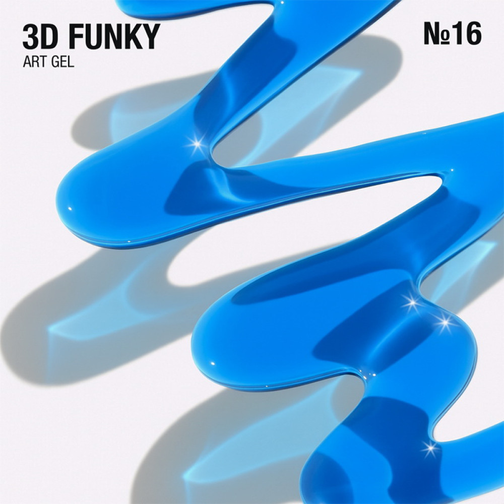 Гель для дизайну Adore Professional Funky Art 3D Gel 16 Ultramarine Glass без липкого шару синій вітраж 15 мл
