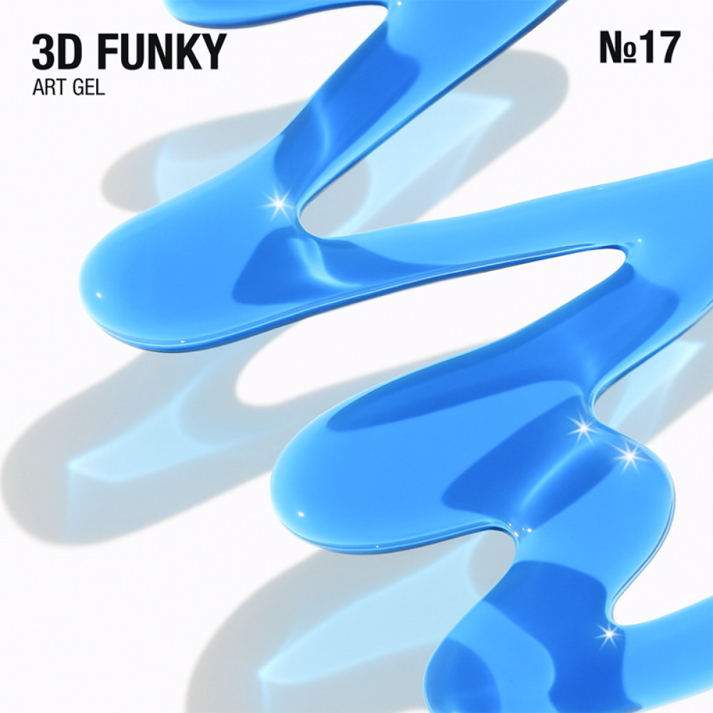 Гель для дизайну Adore Professional Funky Art 3D Gel 17 Blue Glass без липкого шару блакитний вітраж 15 мл